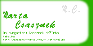 marta csasznek business card